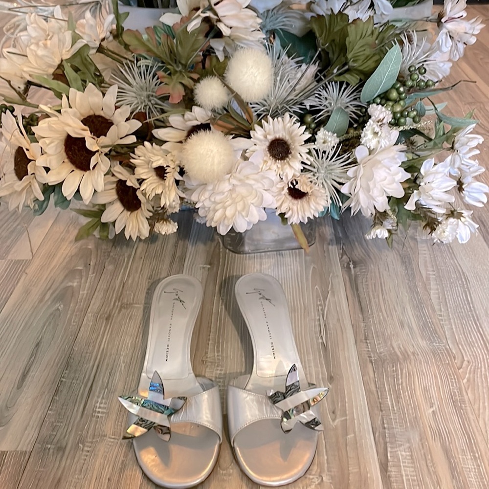 Silver Giuseppe Zanotti Beachy Sandal Heels